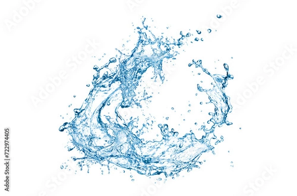Fototapeta water splash isolated on white background,Water splashes and drops isolated on transparent background. Abstract background with blue water wave,png