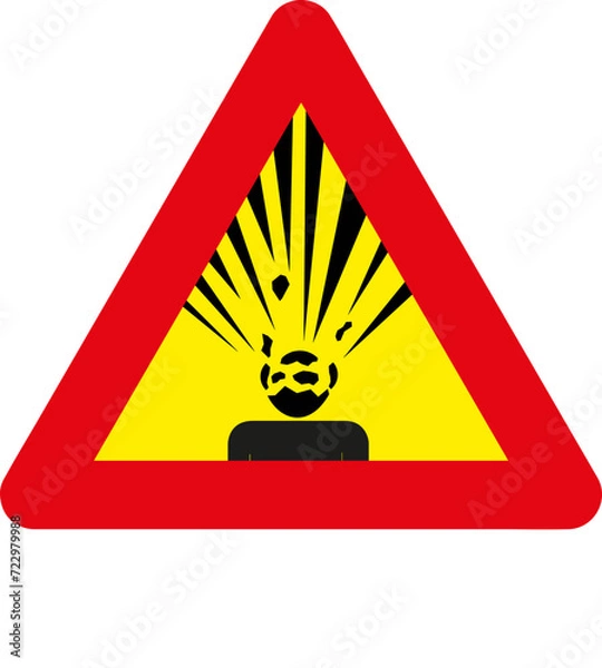 Fototapeta exploding head danger warning sign 