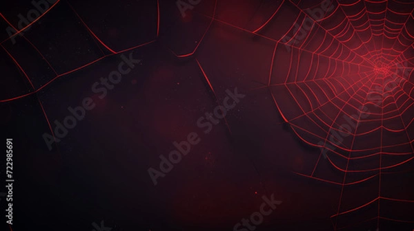 Fototapeta Spider web blue and red background	
