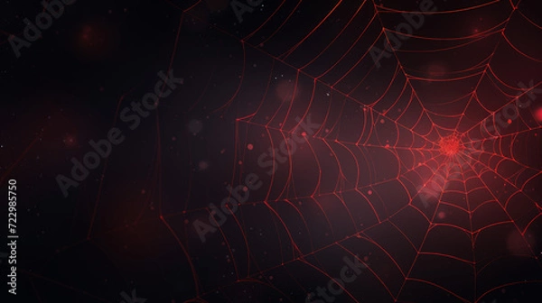 Fototapeta Spider web blue and red background	
