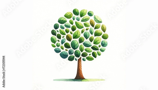 Fototapeta １本の木、背景、壁紙　　(AI生成イラスト)