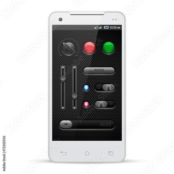 Fototapeta Carbon UI Application Software Controls Set