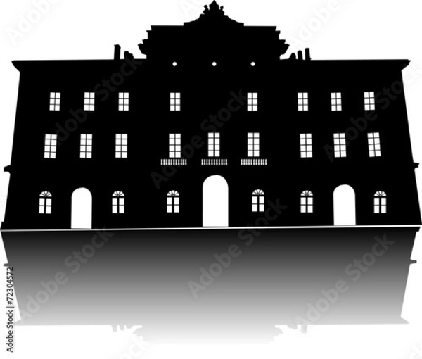 Obraz Silhouette of old building vector