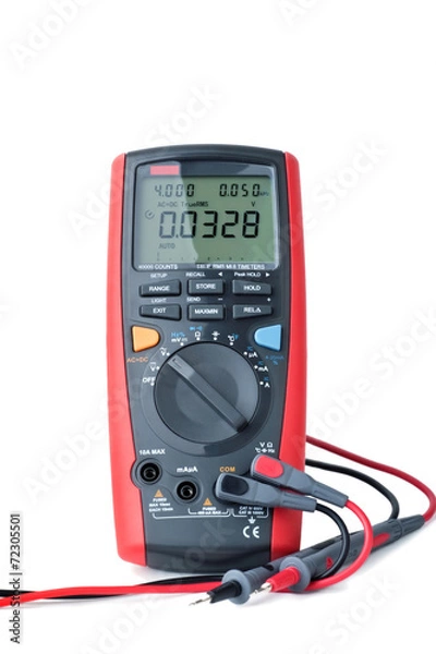 Fototapeta Digital multimeter isolated on white