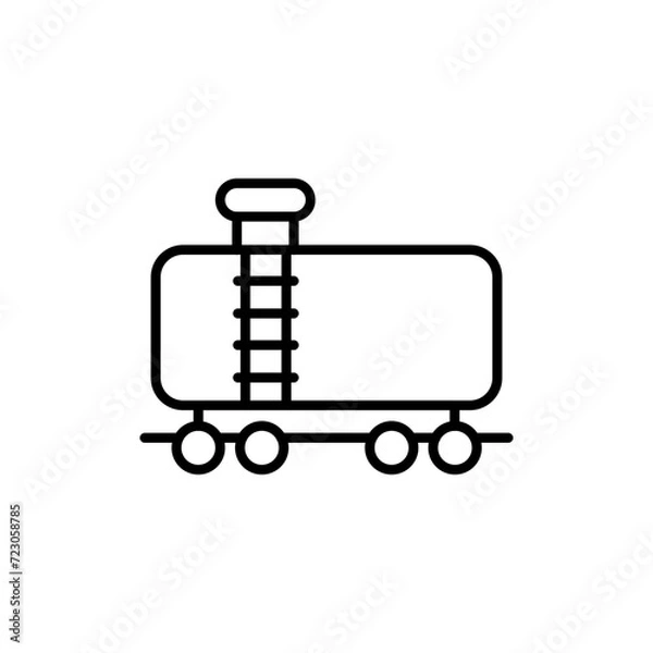 Fototapeta Oil tank outline icons, train minimalist vector illustration ,simple transparent graphic element .Isolated on white background