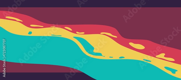 Fototapeta Web Abstract flat banner with spots.