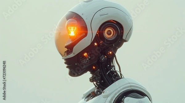 Fototapeta robot with bulb