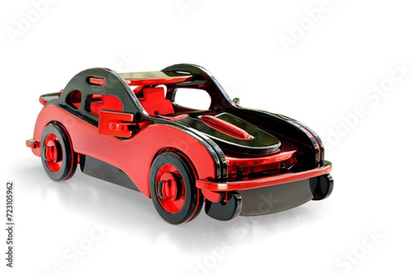 Obraz red and black toy car 3D render