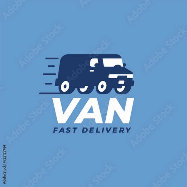 Obraz Delivery van logo icon design template. Delivery services logo template.