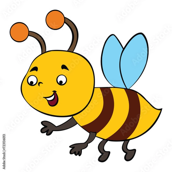 Obraz A bee cartoon smiling illus