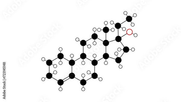 Fototapeta ethylestrenol molecule, structural chemical formula, ball-and-stick model, isolated image anabolic steroid