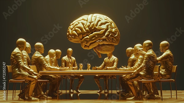 Fototapeta Brainstorm with the Golden Brain