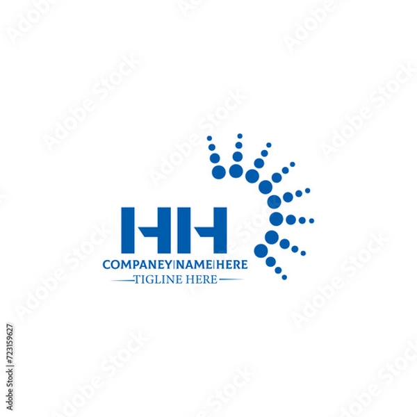 Fototapeta HH logo. H H design. White HH letter. HH, H H letter logo SET design. Initial letter HH linked circle uppercase monogram logo. H H letter logo SET vector design. HH letter logo design 