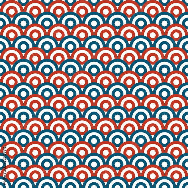 Fototapeta Abstract Overlap Circle Pattern. geometric seamless retro background.