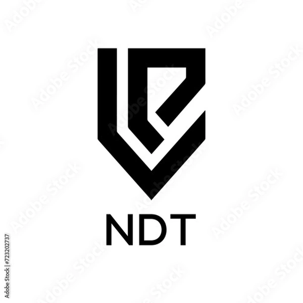 Fototapeta NDT Letter logo design template vector. NDT Business abstract connection vector logo. NDT icon circle logotype.
