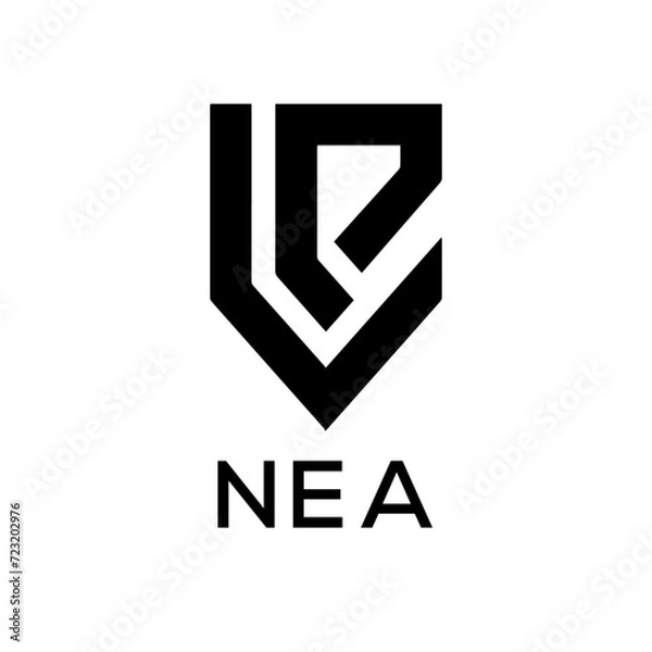 Fototapeta NEA Letter logo design template vector. NEA Business abstract connection vector logo. NEA icon circle logotype.

