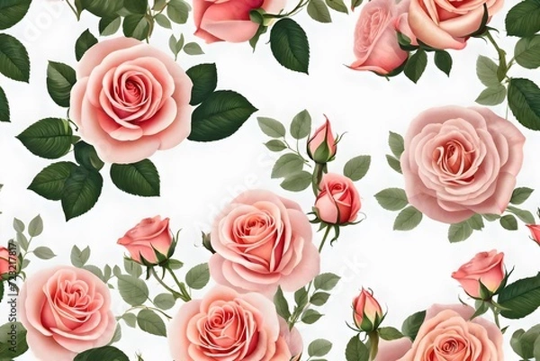 Fototapeta seamless pattern with roses