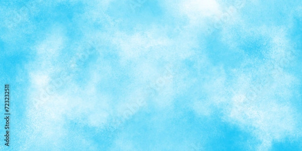 Fototapeta Hand painted watercolor shades sky clouds, Bright painted sky blue watercolor background, Abstract blue sky with clouds, Soft cloud in the sky background blue tone for wallpaper, graphics design.