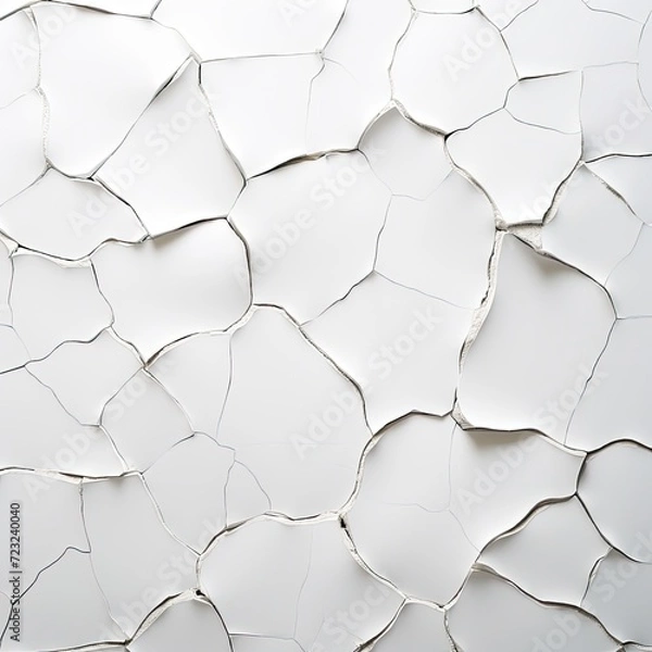 Fototapeta texture of old cracked white paint on the wall