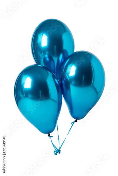 Fototapeta 3 shiny blue balloons