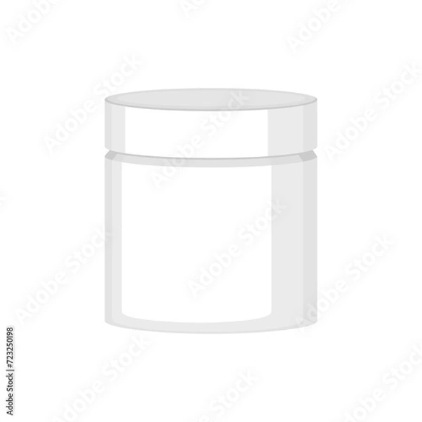 Fototapeta A jar for cream and cosmetics on a white background. Mockup template for corporate identity. Vector illustration