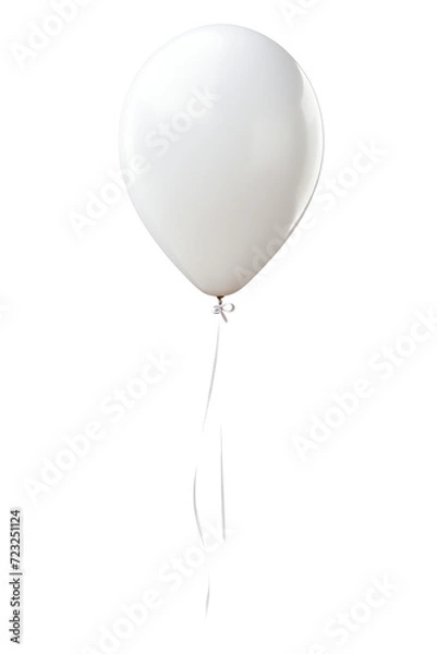 Obraz White balloon with long string isolated