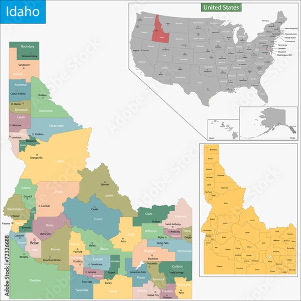 Fototapeta Idaho map