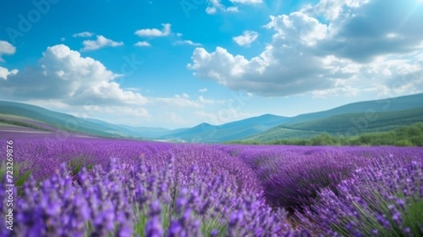 Obraz Lavender field at sunset during summer