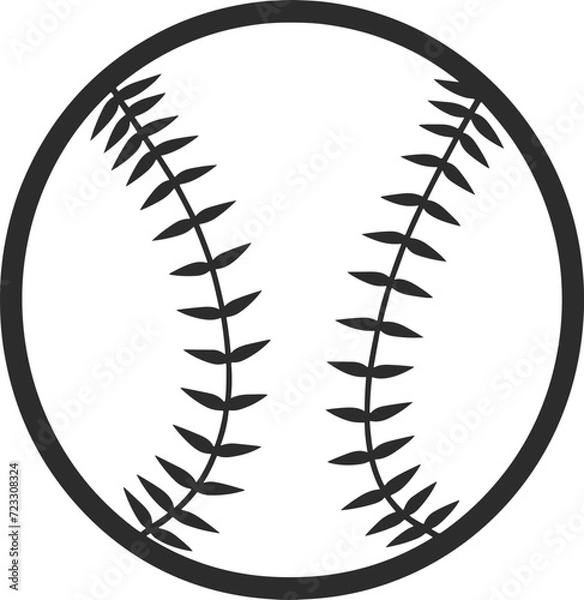 Fototapeta Stylized Baseball Vector Graphic with Bold Contrast