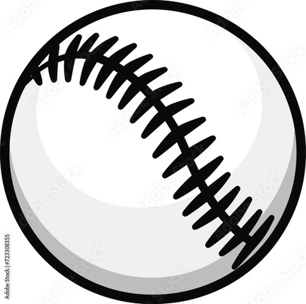 Fototapeta Realistic Baseball Vector Illustration with Shadows