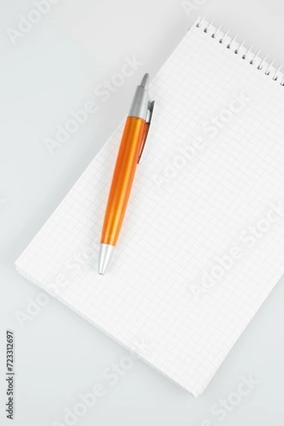 Fototapeta notepad and pencil, notebook and pen, notebook and pencil