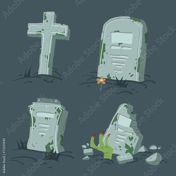 Obraz Halloween tombs set.
