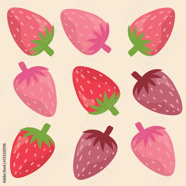 Fototapeta strawberry clipart, strawberry vector, seamless strawberry pattern design 
