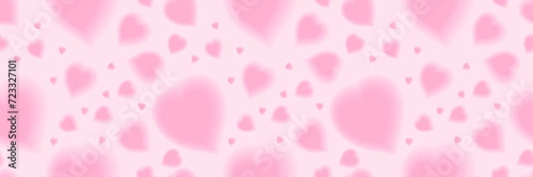Fototapeta Romantic y2k pink heart seamless pattern. Stock vector illustration in 2000s style.