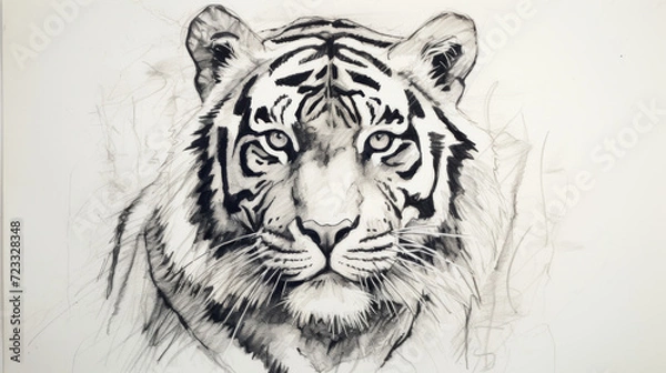 Obraz Tiger drawing