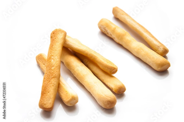 Obraz Breadsticks on white background