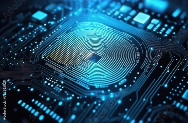 Obraz Futuristic technology, electronic circuit board