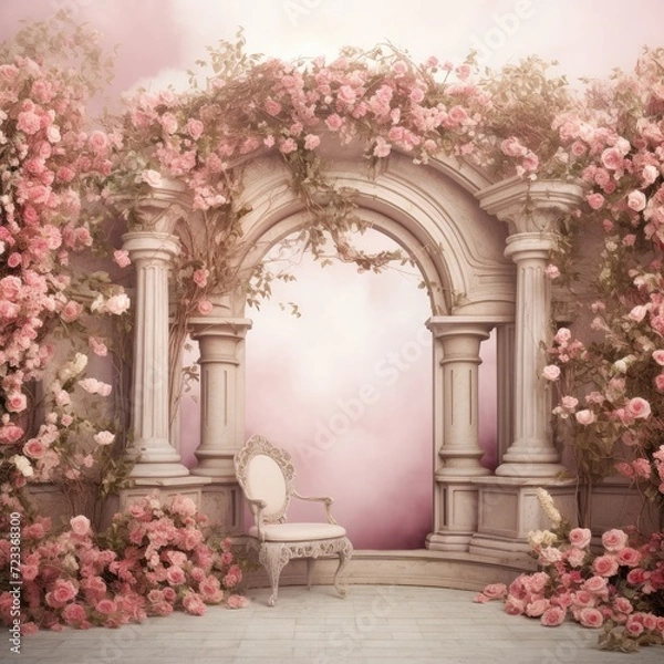 Obraz Rococo Rose Garden Backdrop