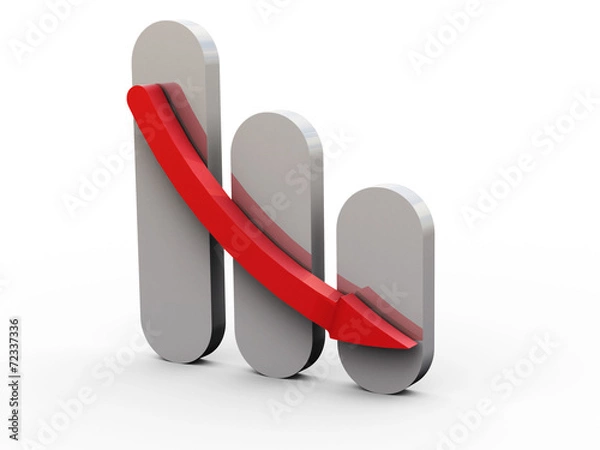 Obraz Bar Chart Negative I - Pure Design