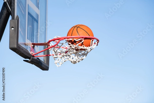 Obraz Basketball going through the net