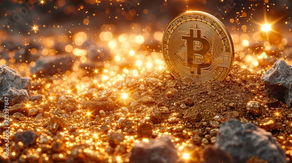 Obraz bitcoin crypto mining vs gold mining