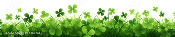 Fototapeta Clover graphic element isolated on a transparent background created with Generative AI technology