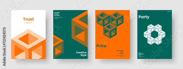 Fototapeta Modern Brochure Design. Geometric Banner Template. Isolated Report Layout. Book Cover. Background. Flyer. Poster. Business Presentation. Brand Identity. Magazine. Advertising. Newsletter. Notebook