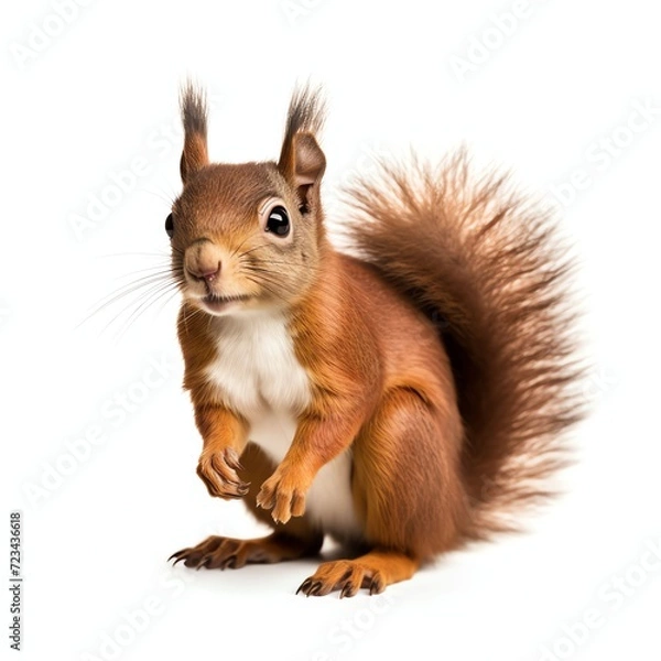 Obraz a squirrel, studio light , isolated on white background
