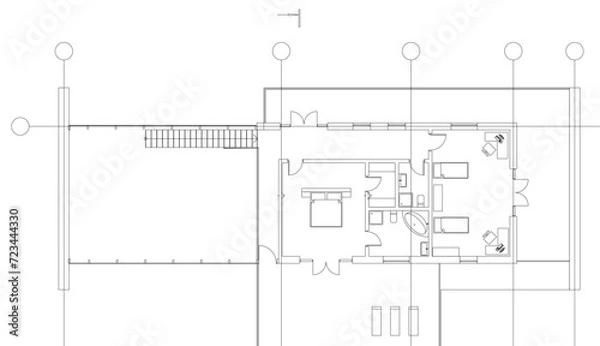 Obraz abstract architecture drawing vector illustration