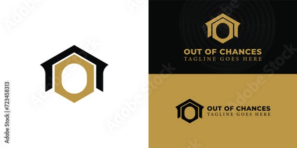 Fototapeta Abstract initial letter OC or CO logo in black and gold color isolated in white, black, and gold background applied for business and consulting education logo also suitable for the brands or companies