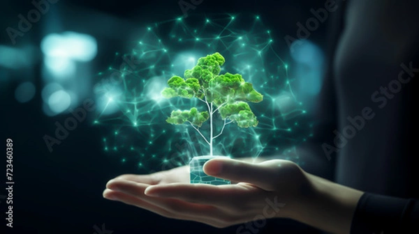 Fototapeta Earth day green background,Earth day 3d social media story design template