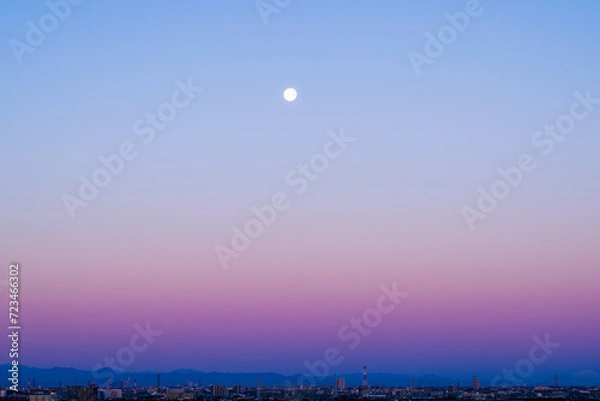 Obraz ビーナスベルトに浮かぶ有明の月