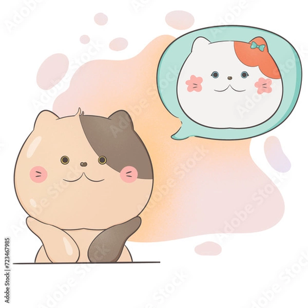 Obraz cute cats hand draw illustrator