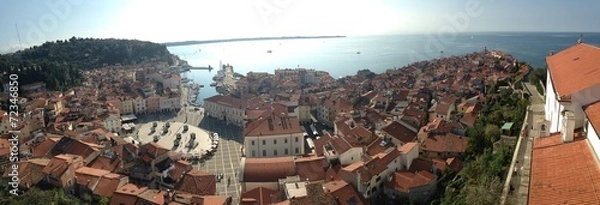 Obraz Sea city Piran panoramic view